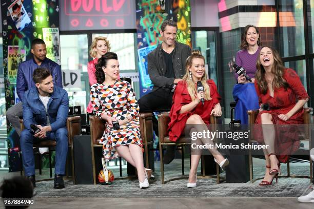 Actors Debi Mazar, Charles Michael Davis, Molly Bernard, Nico Tortorella, Sutton Foster, Hilary Duff, Miriam Shor and Peter Hermann visit Build...