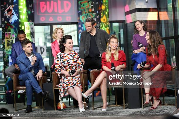 Actors Debi Mazar, Charles Michael Davis, Molly Bernard, Nico Tortorella, Sutton Foster, Hilary Duff, Miriam Shor and Peter Hermann visit Build...