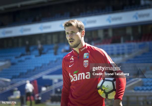 Haavard Nordtveit of Norway during training at Ullevaal Stadion on June 5, 2018 in Oslo, Norway.