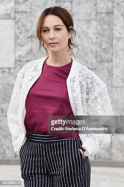 Cristiana Capotondi arrives at Convivio 2018 on June 5, 2018 in Milan, Italy.