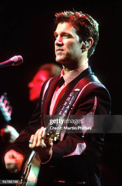 Chris Isaak performs on stage at the Palais Theatre on May 30th 2002 in Melbourne, Australia.