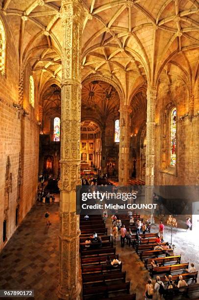 Mosteiro dos Jeronimos dans le quartier de Belem. A l'ouest de Lisbonne, dans le quartier de Belém, le monastère de Jéronimos , est un ensemble,...