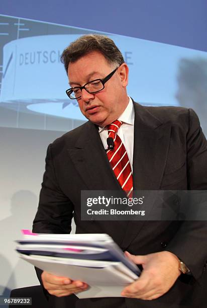 Reto Francioni, chief executive officer of Deutsche Boerse AG, arrives for a news conference in Frankfurt, Germany, on Wednesday, Feb. 17, 2010....