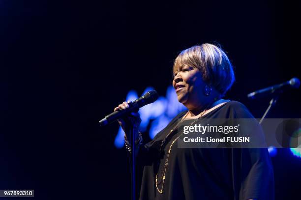 Mavis Staples en concert le 15 juillet 2014 au Montreux Jazz Festival, Suisse.