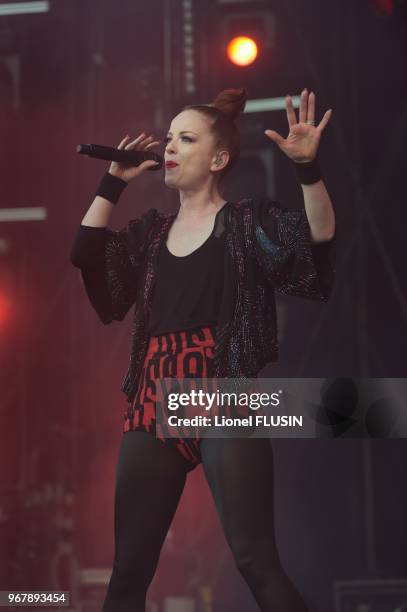 Garbage performing live at the Paleo Festival of Nyon on July 21, 2012 in Nyon, Switzerland.