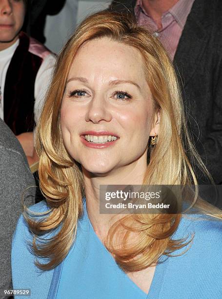 Actress Laura Linney attends the Michael Kors Fall 2010 Fashion Show during Mercedes-Benz Fashion Week at TheTent at Bryant Park on February 17, 2010...