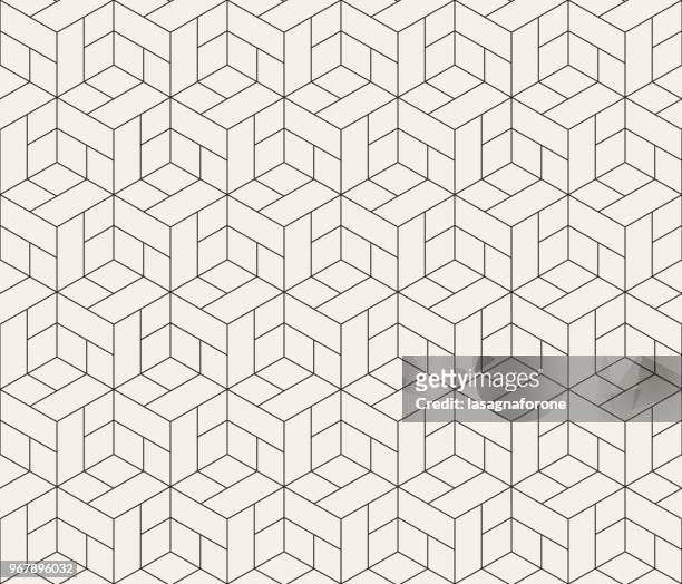 stockillustraties, clipart, cartoons en iconen met naadloze geometrische patroon - hexagon