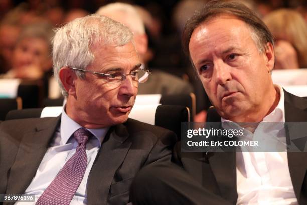 French national assembly president Claude Bartolone and french Senat assembly president Jean-Claude Bel attend to Socialist Parliamentary congress...