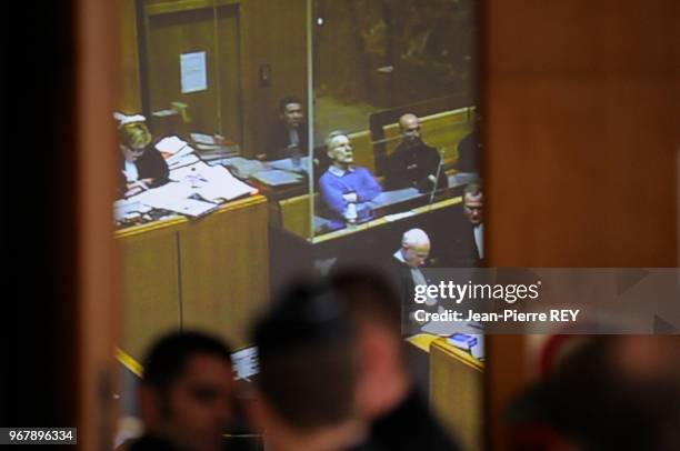 Le tueur en série dans le boxe des accusés au tribunal de Charleville-Mézières le 28 mars 2008, France.