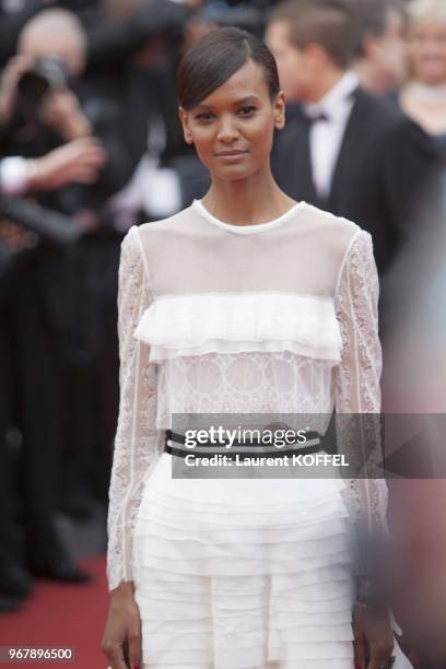 Model Lyia Kebede attends the 'Jeune & Jolie' premiere during The 66th Annual Cannes Film Festival at the Palais des Festivals on May 16, 2013 in...