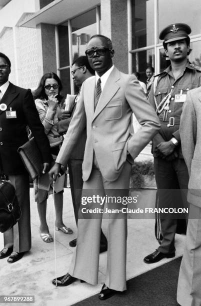 Portrait du président du Tchad Félix Malloum lors d'une réunion de l'OUA le 22 juillet 1978 à Khartoum, Soudan.