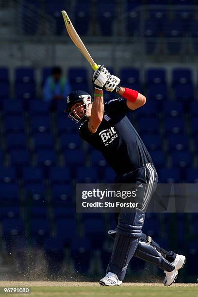 England batsman Kevin Pietersen in action during the Twenty20 Friendly Match between England and England Lions at Sheikh Zayed stadium on February...