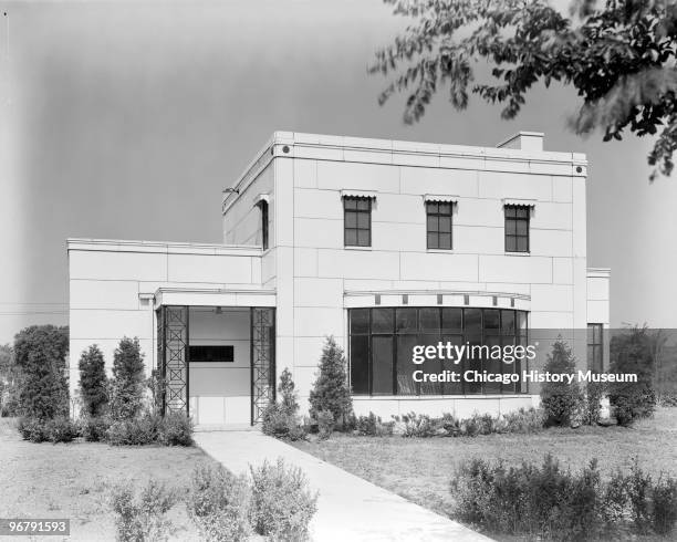 View of the Good Housekeeping Stran-Steel House at the Century of Progress International Exposition , Chicago, Illinois, 1933.