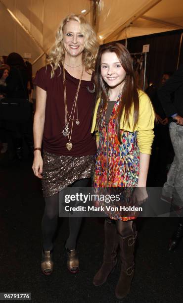 Fashion designer Nanette Lepore and actress Abigail Breslin attend Nanette Lepore Fall 2010 during Mercedes-Benz Fashion Week at Bryant Park on...