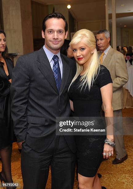 Variety magazine Publisher Brian Gott and singer Christina Aguilera attend Variety's 1st Annual Power of Women Luncheon at the Beverly Wilshire Hotel...