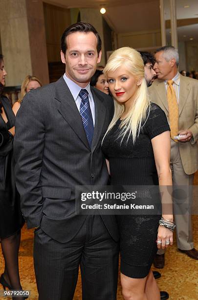 Variety magazine Publisher Brian Gott and singer Christina Aguilera attend Variety's 1st Annual Power of Women Luncheon at the Beverly Wilshire Hotel...