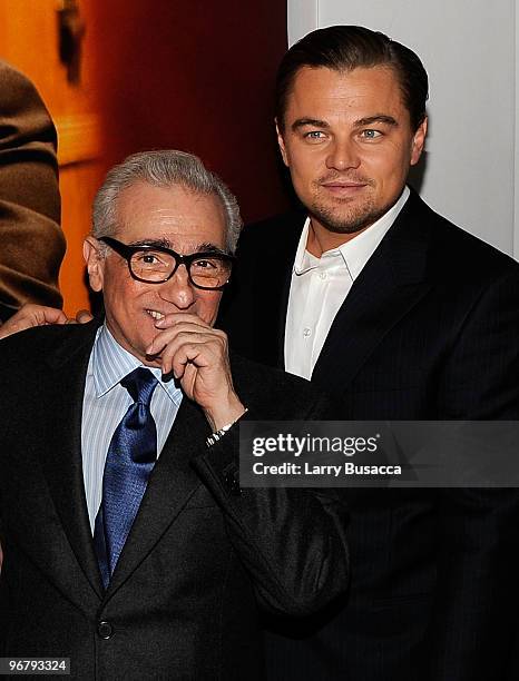 Director Martin Scorsese and actor Leonardo DiCaprio attend the cocktail party to celebrate the New York premiere of "Shutter Island" at Armani...