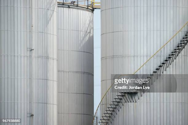 silos close up - granary stock pictures, royalty-free photos & images