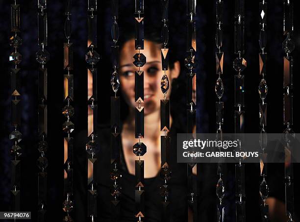 Swarovski Crystal Curtain which will be the background on the set of the 82nd Academy Awards is seen during a press conference to unveil the set of...