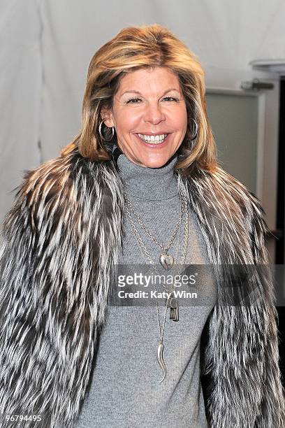Jamee Gregory attends Mercedes-Benz Fashion Week at Bryant Park on February 17, 2010 in New York City.