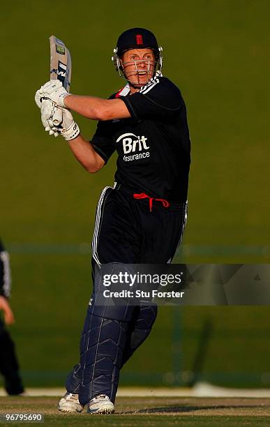 England Lions batsman Andrew Gale in action during the Twenty20 Friendly Match between England and England Lions at Sheikh Zayed stadium on February...