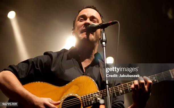 Singer and songwriter Dave Matthews performs live with his band during a concert at the Tempodrom on February 17, 2010 in Berlin, Germany. The...