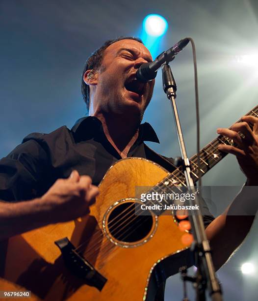 Singer and songwriter Dave Matthews performs live with his band during a concert at the Tempodrom on February 17, 2010 in Berlin, Germany. The...