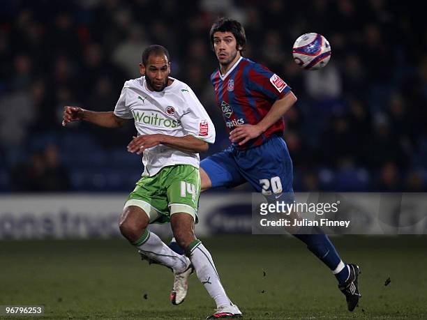 Jimmy Kebe of Reading battles with Danny Butterfield of Palace during the Coca-Cola Championship match between Crystal Palace and Reading at Selhurst...