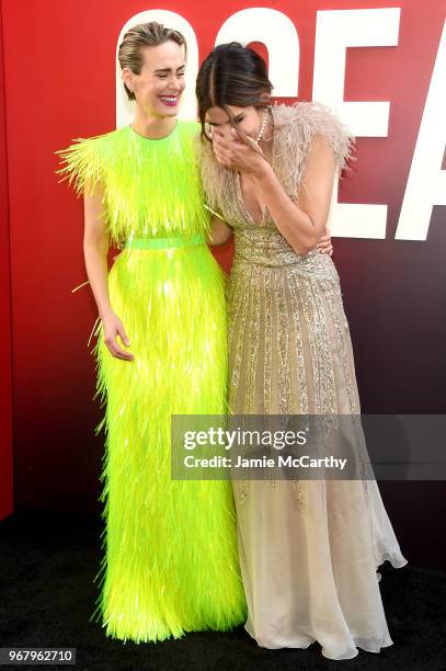 Sarah Paulson and Sandra Bullock attend "Ocean's 8" World Premiere at Alice Tully Hall on June 5, 2018 in New York City.