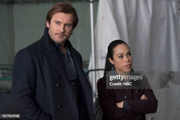 Episode 213 -- Pictured: Clive Standen as Bryan Mills, Jessica Camacho as Santana --