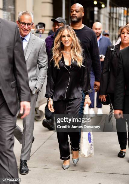 Sarah Jessica Parker seen filming a commercial in Manhattan for Italian lingerie brand Intimissimi on June 5, 2018 in New York City.