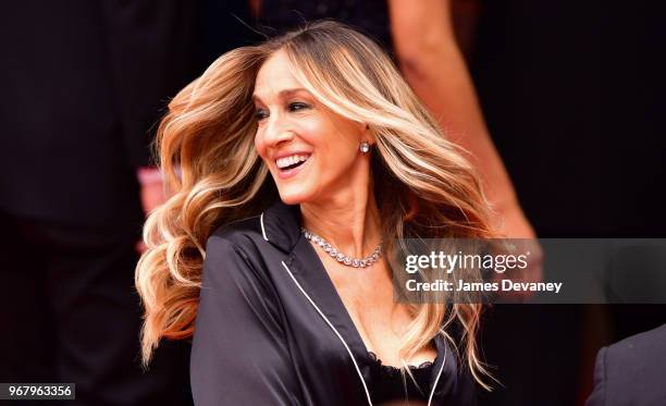 Sarah Jessica Parker seen filming a commercial in Manhattan for Italian lingerie brand Intimissimi on June 5, 2018 in New York City.