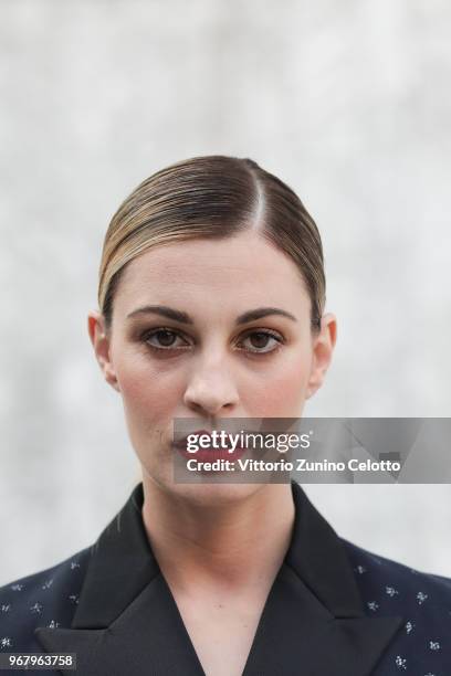 Sveva Alviti poses on June 5, 2018 in Milan, Italy.
