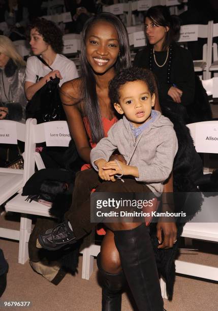 Oluchi Onweagba attends Luca Luca Fall 2010 during Mercedes-Benz Fashion Week at Bryant Park on February 14, 2010 in New York City.