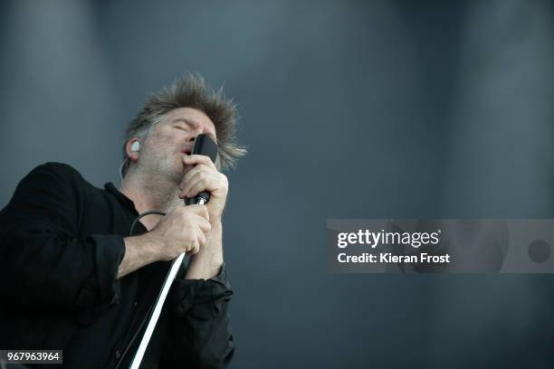 James Murphy of LCD Sound System performs at Malahide Castle on June 5, 2018 in Dublin, Ireland.