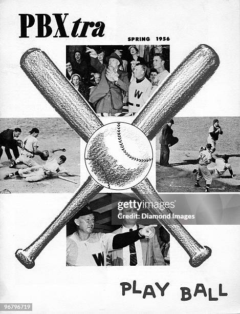 The cover of the PBXtra magazine from 1956 shows a baseball motif as well as several pictures of the Washington Nationals in action as published by...