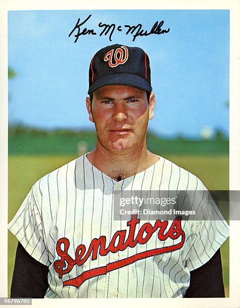 X 7" color portrait from Dexter Press with a facsimile signature of infielder Ken McMullen of the Washington Senators taken during Spring Training in...