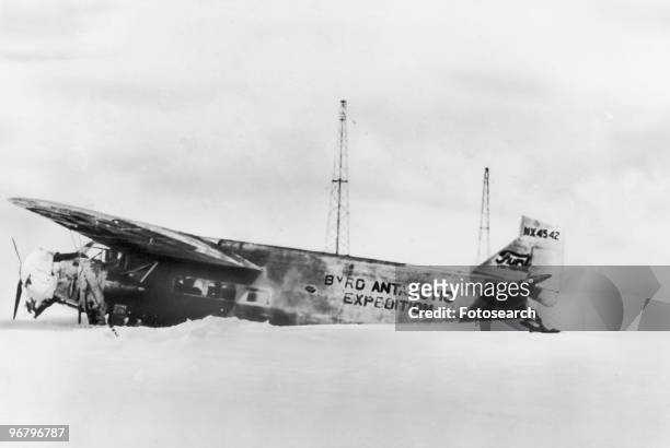 The Byrd Antarctic Expedition Ford 4-AT-B Trimotor NX4542 in snow, circa 1929.