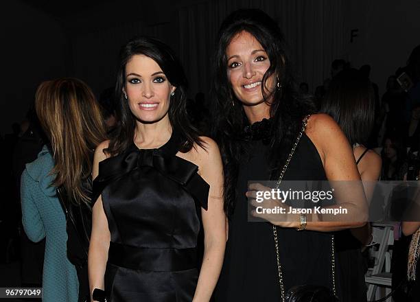 Kimberly Guilfoyle and Emma Snowdon-Jones attend Milly By Michelle Smith Fall 2010 Fashion Show during Mercedes-Benz Fashion Week at The Promenade at...