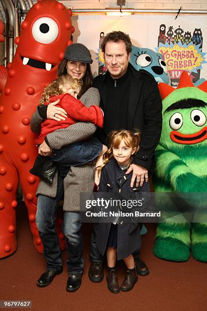 Actress Brooke Shields and Chris Hency attend Yo Gabba Gabba! "There's A Party In My City" Live at Beacon Theatre on November 21, 2009 in New York...