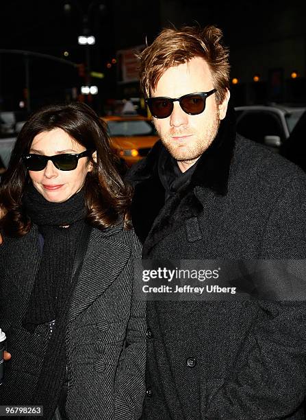 Actor Ewan McGregor and wife Eve visit "Late Show With David Letterman" at the Ed Sullivan Theater on February 17, 2010 in New York City.