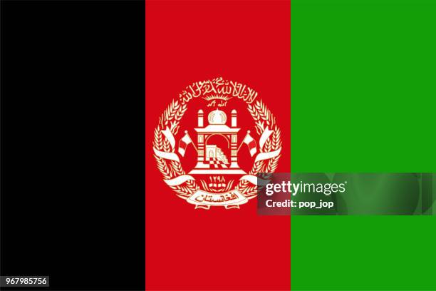 illustrazioni stock, clip art, cartoni animati e icone di tendenza di afghanistan - icona piatta vettore bandiera - afghanistan