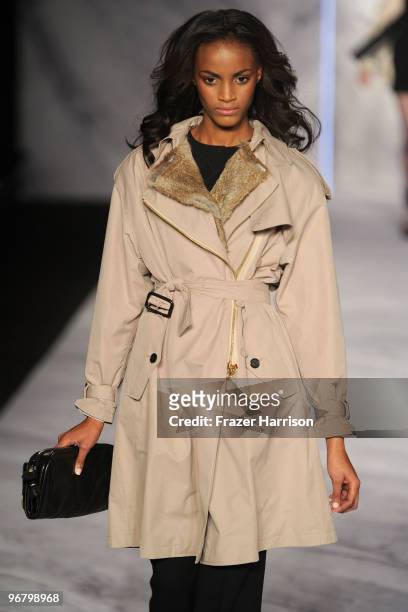 Model walks the runway at the 3.1 Phillip Lim Fall 2010 Fashion Show during Mercedes-Benz Fashion Week at The Tent at Bryant Park on February 17,...