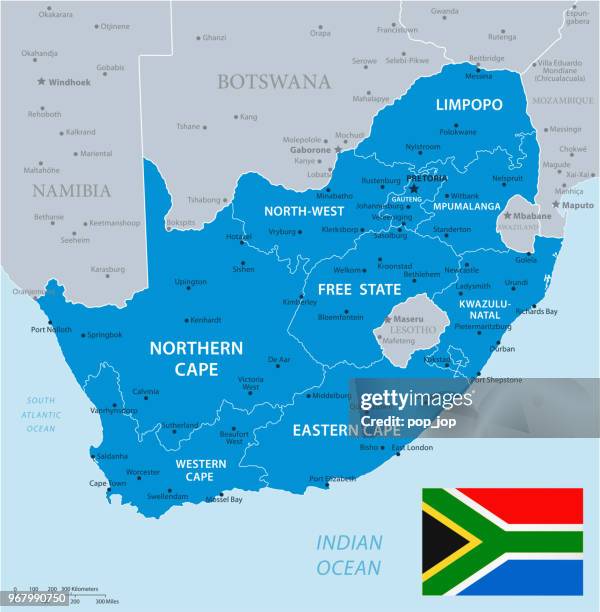 33 - south africa - blue gray 10 - south africa map stock illustrations