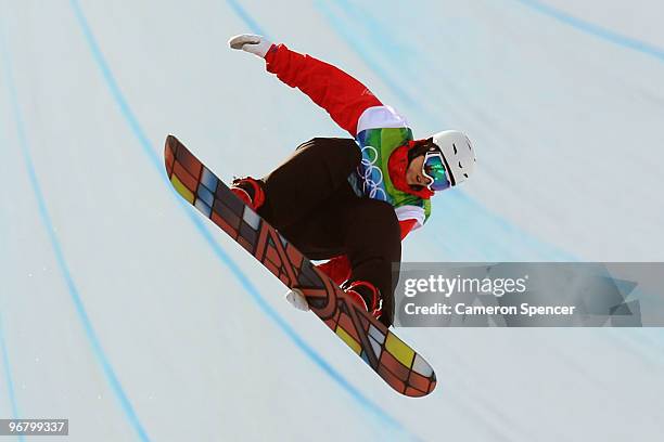 Ben Kilner of Great Britain and Northern Ireland competes in the Snowboard Men's Halfpipe on day six of the Vancouver 2010 Winter Olympics at Cypress...