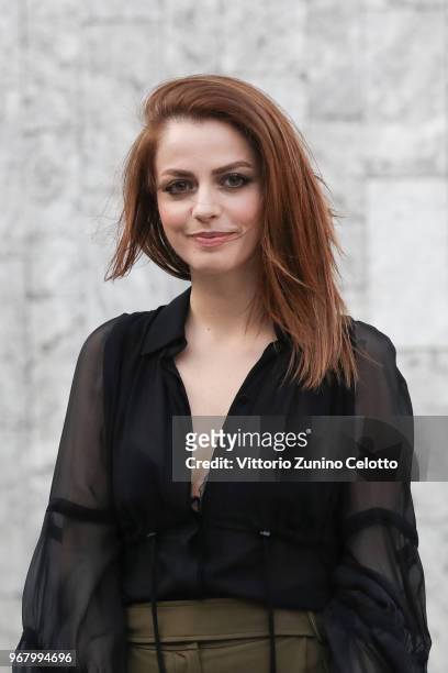 Annalisa Scarrone poses on June 5, 2018 in Milan, Italy.