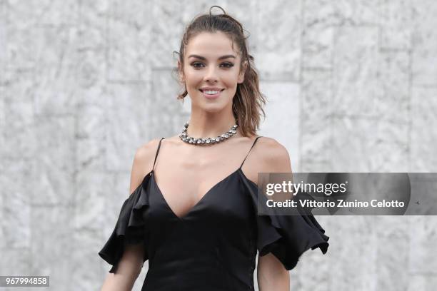 Alessia Reato poses on June 5, 2018 in Milan, Italy.