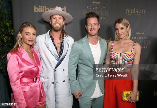 Brittney Marie Cole, musicians Brian Kelley, Tyler Hubbard of Florida Georgia Line and Hayley Stommelattend as Billboard celebrates the Country Music...