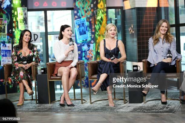 Kyle Richards, Jennifer Bartels, Mena Suvari and Alicia Silverstone visit Build Studio to discuss the television show "American Woman" on June 5,...