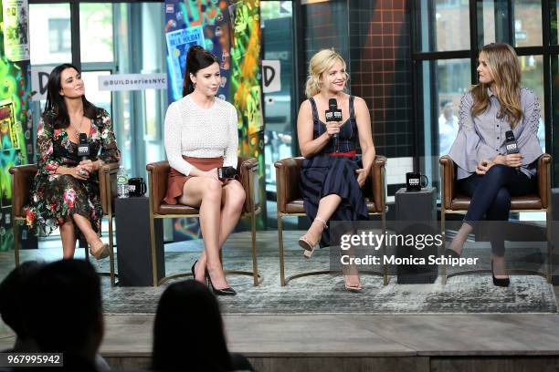 Kyle Richards, Jennifer Bartels, Mena Suvari and Alicia Silverstone visit Build Studio to discuss the television show "American Woman" on June 5,...